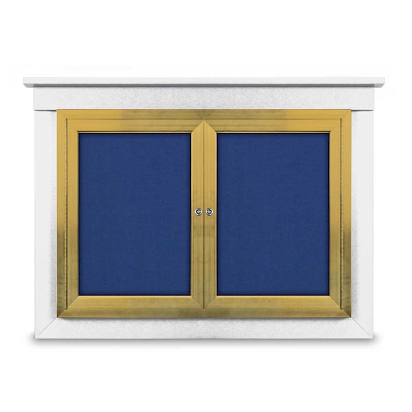 48"x36" 2-Door Enclosed Letterboard, Grey Felt/Lt Oak